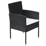 vidaXL 9-delige Tuinset met kussens poly rattan zwart