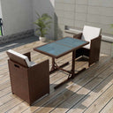 vidaXL 3-delige Bistroset met kussens poly rattan zwart