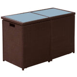vidaXL 3-delige Bistroset met kussens poly rattan zwart