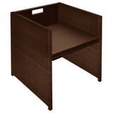 vidaXL 3-delige Bistroset met kussens poly rattan zwart