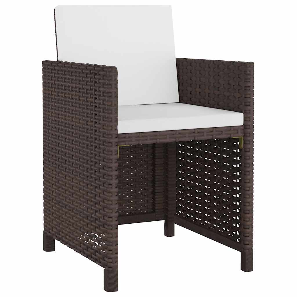 vidaXL 9-delige Tuinset met kussens poly rattan zwart