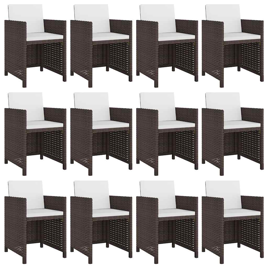 vidaXL 9-piece Garden Dining Set with Cushions Poly Rattan Beige