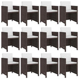 vidaXL 9-piece Garden Dining Set with Cushions Poly Rattan Beige
