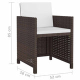 vidaXL 9-piece Garden Dining Set with Cushions Poly Rattan Beige