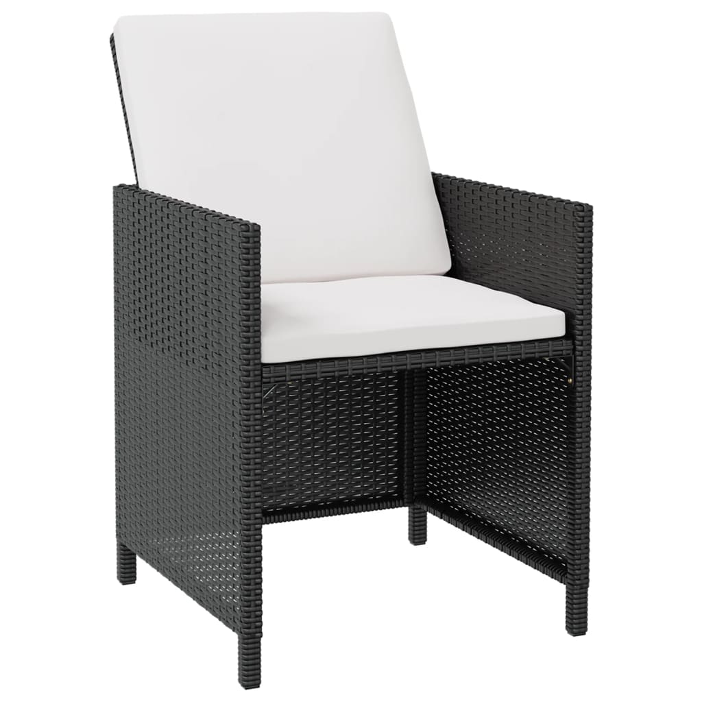 vidaXL 13-piece Garden Lounge Set with Cushions Poly Rattan Black