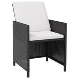 vidaXL 13-piece Garden Lounge Set with Cushions Poly Rattan Black