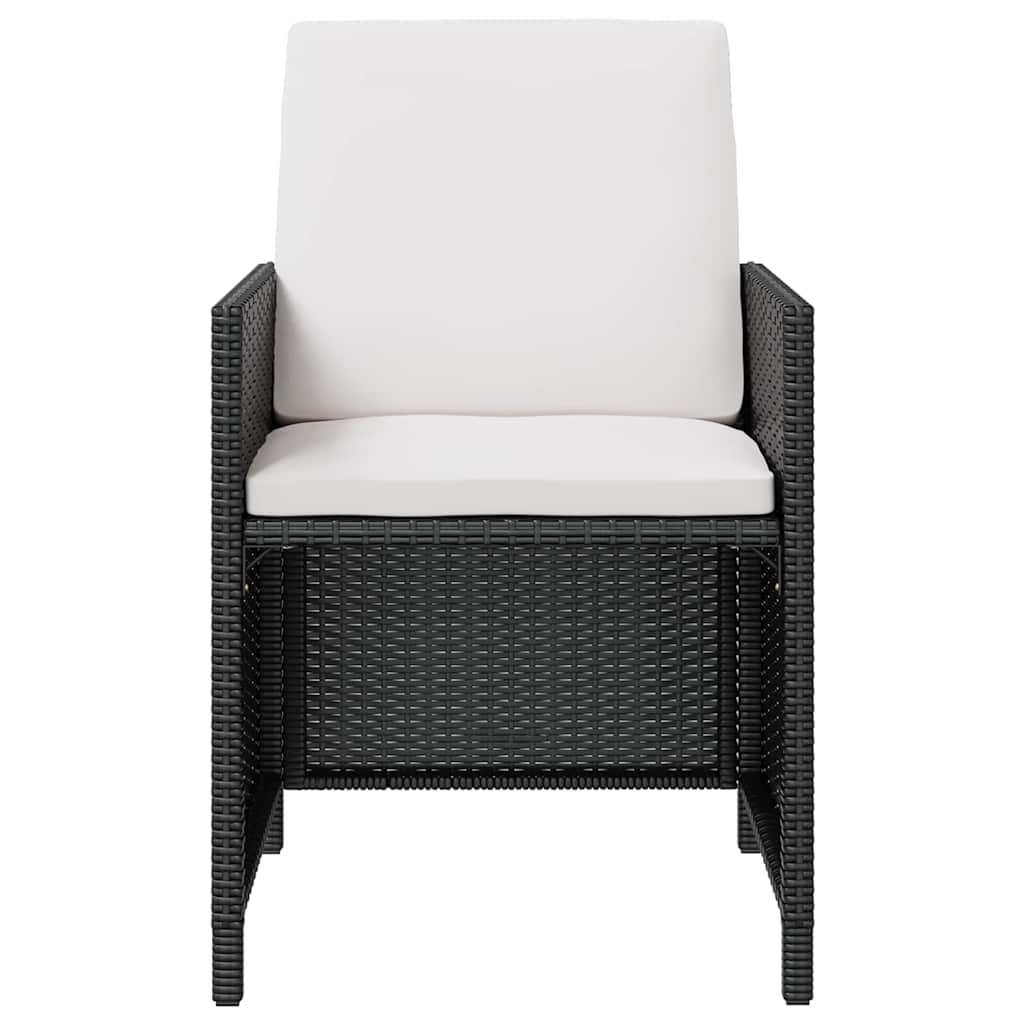 vidaXL 13-piece Garden Lounge Set with Cushions Poly Rattan Black