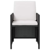 vidaXL 13-piece Garden Lounge Set with Cushions Poly Rattan Black