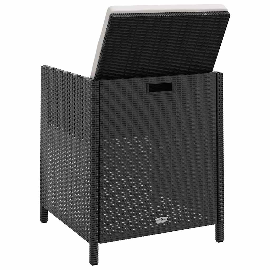vidaXL 13-piece Garden Lounge Set with Cushions Poly Rattan Black