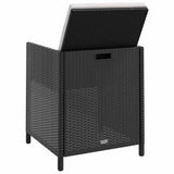 vidaXL 13-piece Garden Lounge Set with Cushions Poly Rattan Black