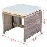 vidaXL 5-piece Garden Dining Set with Cushions Poly Rattan Beige