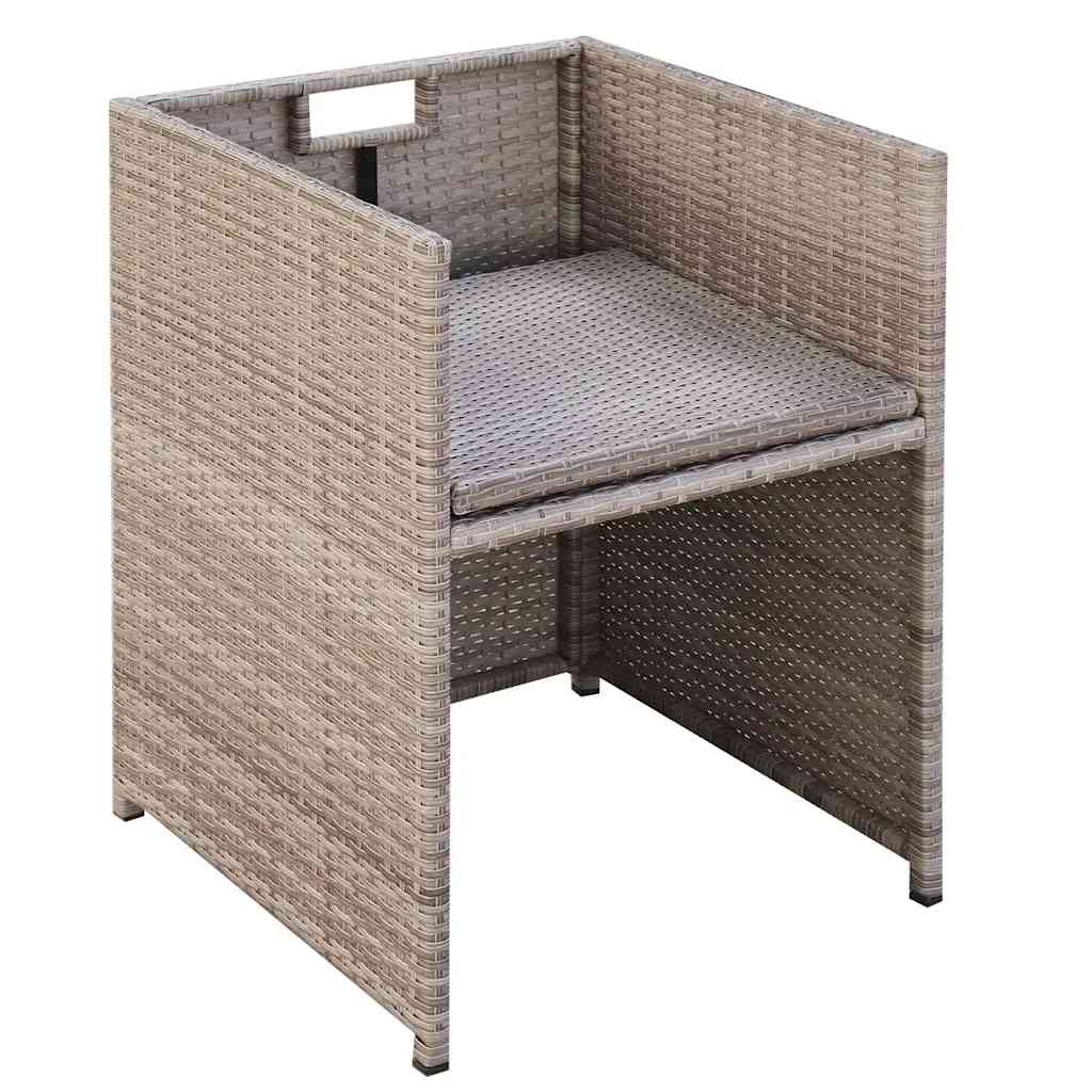 vidaXL 5-piece Garden Dining Set with Cushions Poly Rattan Beige