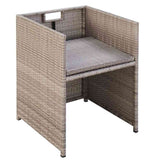 vidaXL 5-piece Garden Dining Set with Cushions Poly Rattan Beige