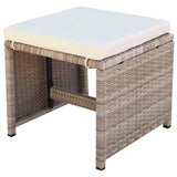 vidaXL 5-piece Garden Dining Set with Cushions Poly Rattan Beige