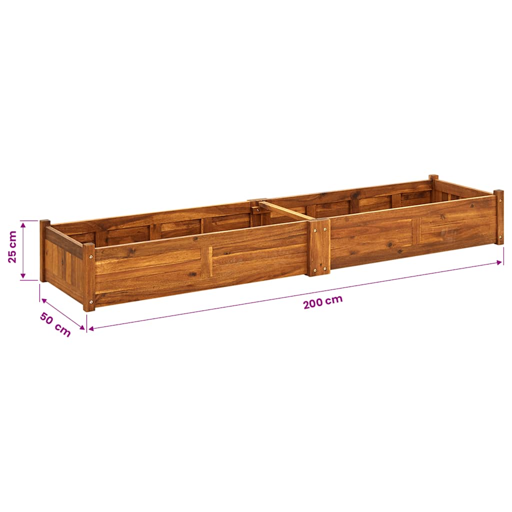 vidaXL Raised Planter 50x25x25 cm acacia wood
