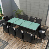 vidaXL 3-delige Tuinset poly rattan bruin