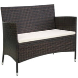 vidaXL Tuinbank 106 cm poly rattan bruin