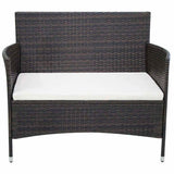 vidaXL Tuinbank 106 cm poly rattan bruin