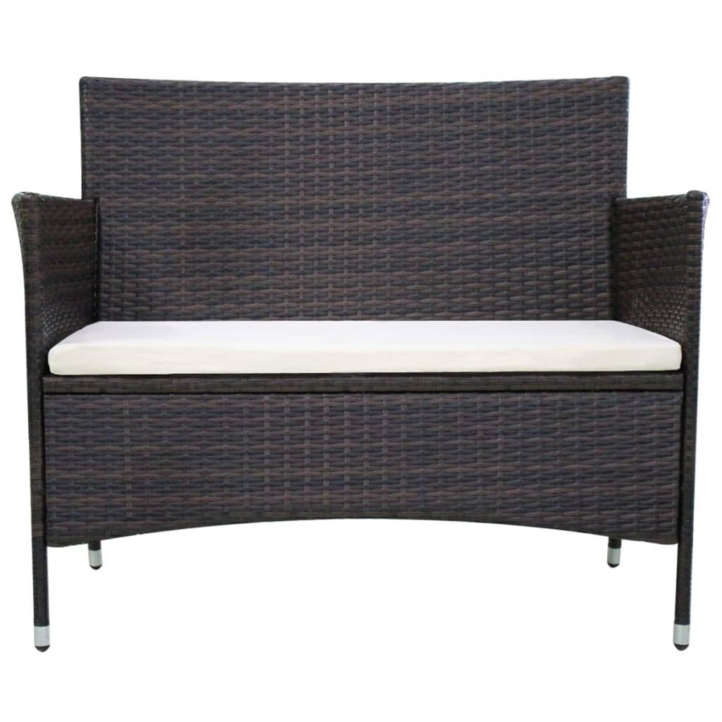 vidaXL Tuinbank 106 cm poly rattan bruin