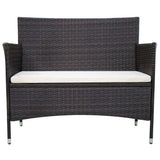 vidaXL Tuinbank 106 cm poly rattan bruin