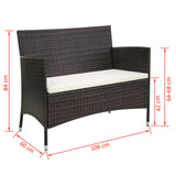 vidaXL Tuinbank 106 cm poly rattan bruin