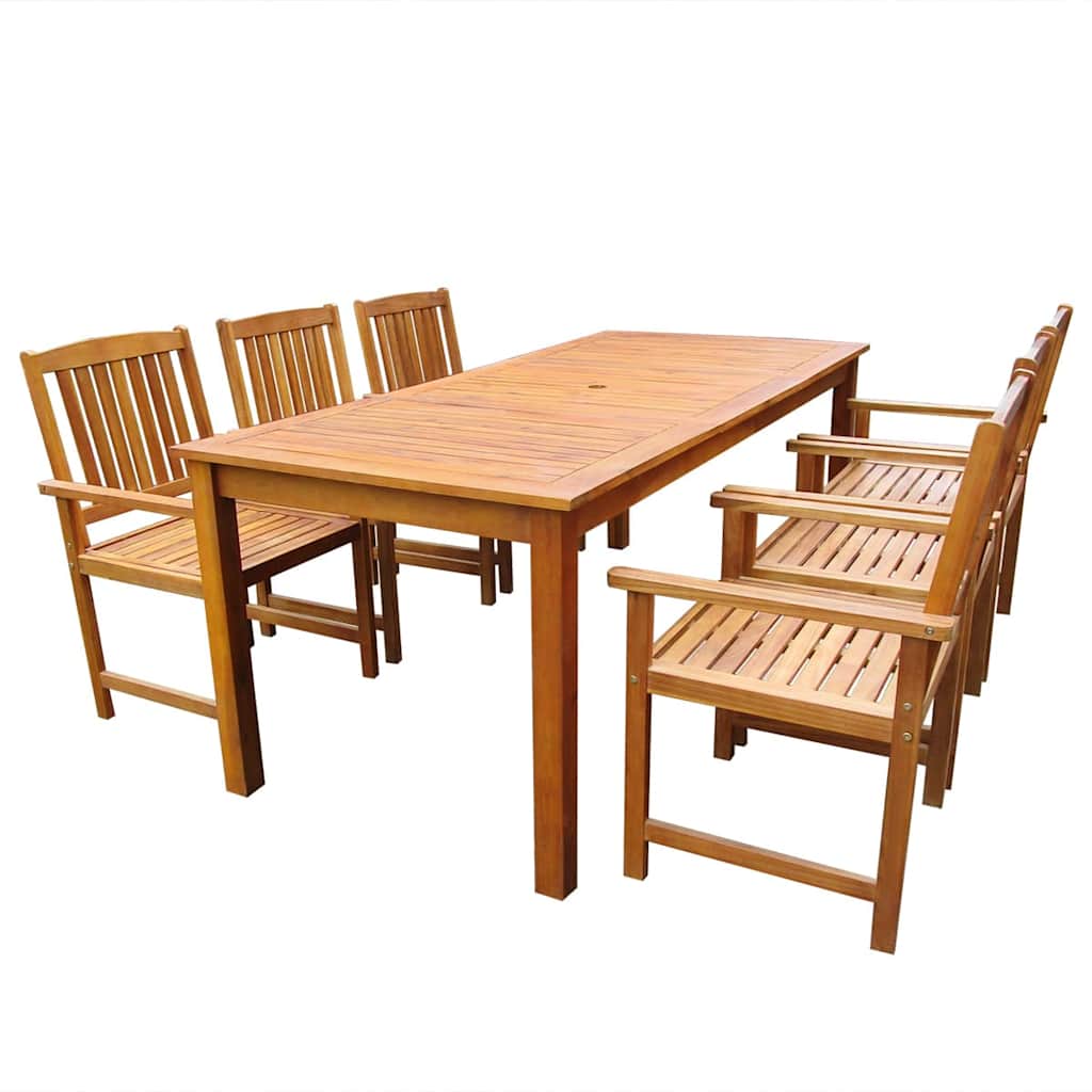 vidaXL Tuin Eettafel Set 5 pcs Bruin Massief Acacia Hout