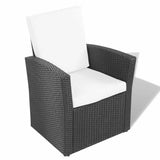 vidaXL 8-delige Loungeset met kussens poly rattan zwart