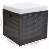vidaXL 6-delige Tuinset met kussens poly rattan zwart