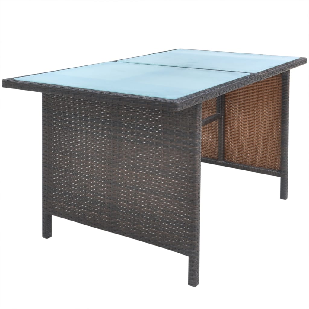 vidaXL 6-delige Tuinset met kussens poly rattan zwart