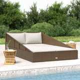 vidaXL Tuinbed 110x200 cm poly rattan grijs