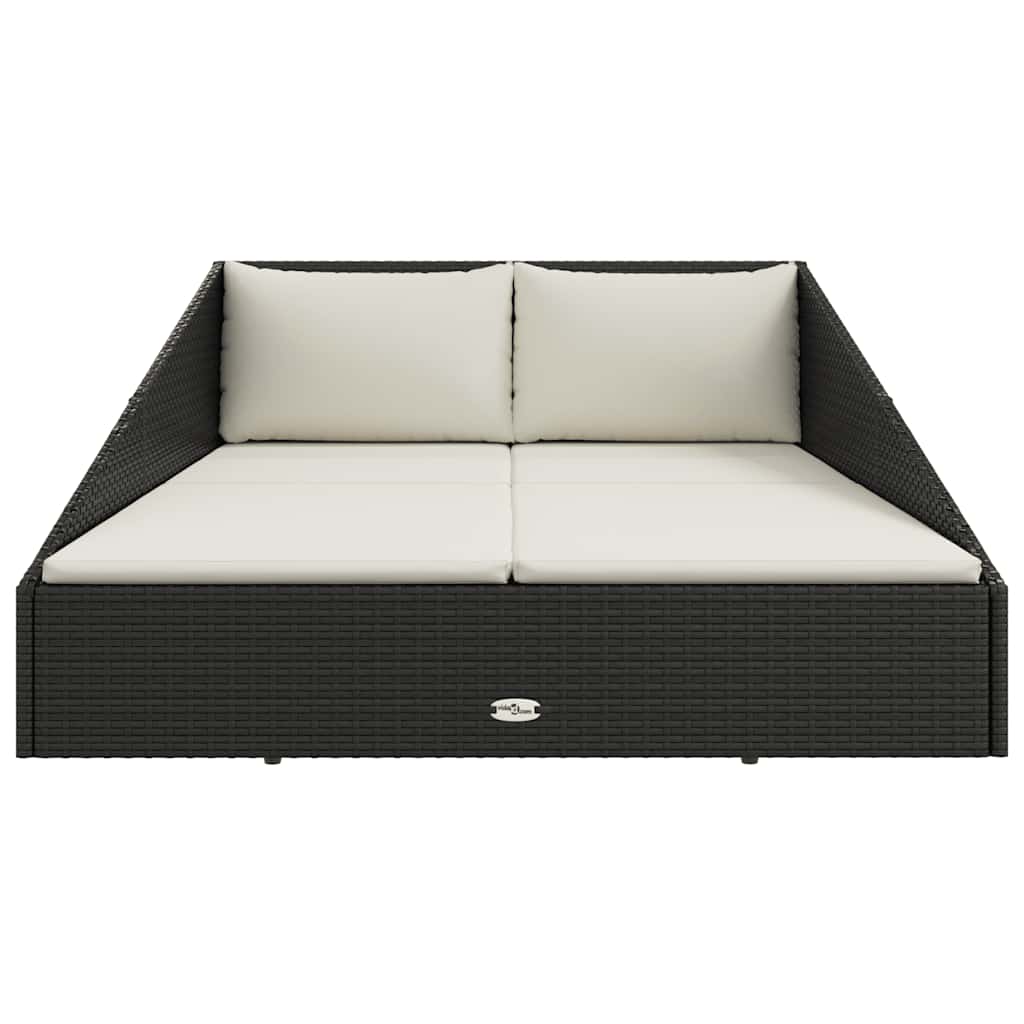 vidaXL Tuinbed 110x200 cm poly rattan grijs