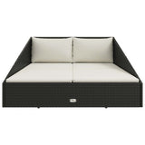 vidaXL Tuinbed 110x200 cm poly rattan grijs