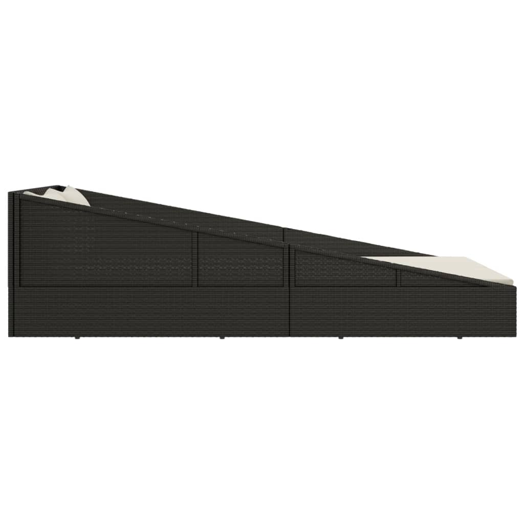 vidaXL Tuinbed 110x200 cm poly rattan grijs