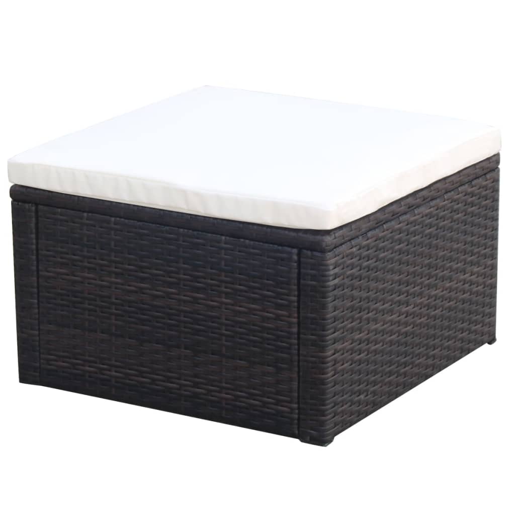 vidaXL Banque de jardin avec coussins en poly rotin gris