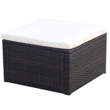 vidaXL Banque de jardin avec coussins en poly rotin gris