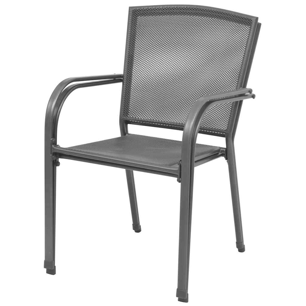 vidaXL Tuinstoelen 4 st mesh ontwerp staal antraciet