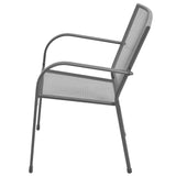 vidaXL Tuinstoelen 4 st mesh ontwerp staal antraciet
