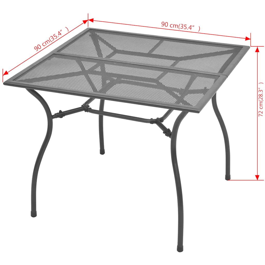 vidaXL 5-delige Tuinset staal antraciet