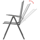 vidaXL 5-delige Tuinset met klapstoelen staal antraciet