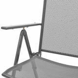 vidaXL 5-delige Tuinset met klapstoelen staal antraciet