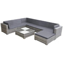 vidaXL 8-piece Lounge Set with Cushions Poly Rattan Brown