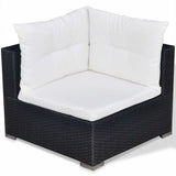 vidaXL 6-delige Loungeset met kussens poly rattan grijs