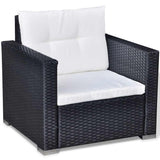 vidaXL 6-delige Loungeset met kussens poly rattan grijs