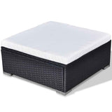 vidaXL 6-delige Loungeset met kussens poly rattan grijs