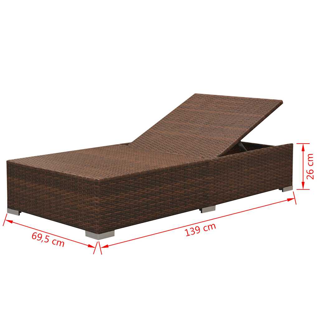 vidaXL 3-Piece Lounge Set with Cushions Poly Rattan Brown