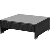 vidaXL 7-delige Loungeset met luifel poly rattan zwart