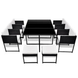 vidaXL 9-delige Tuinset met kussens poly rattan grijs