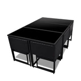 vidaXL 9-delige Tuinset met kussens poly rattan grijs