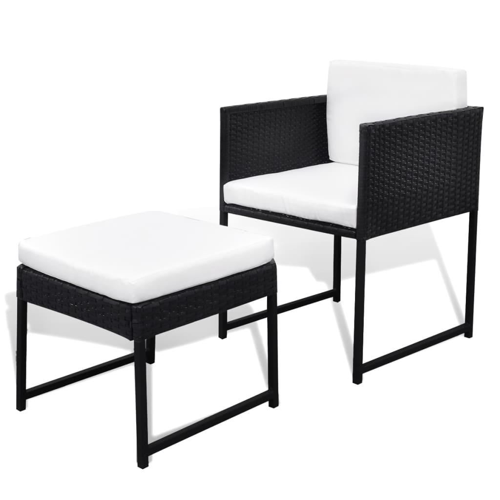 vidaXL 9-delige Tuinset met kussens poly rattan grijs