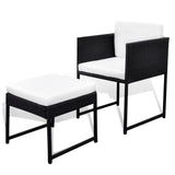 vidaXL 9-delige Tuinset met kussens poly rattan grijs